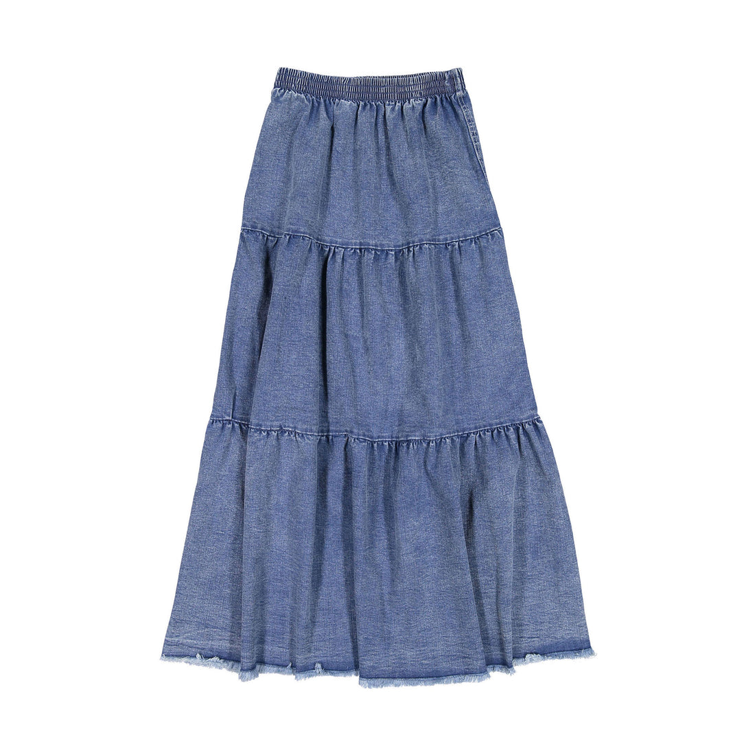 FYI Denim Tiered Long Skirt