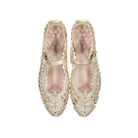 Papanatas Sahara Gold Metalic Openwork Mary Janes