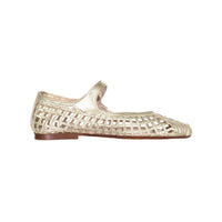 Papanatas Sahara Gold Metalic Openwork Mary Janes