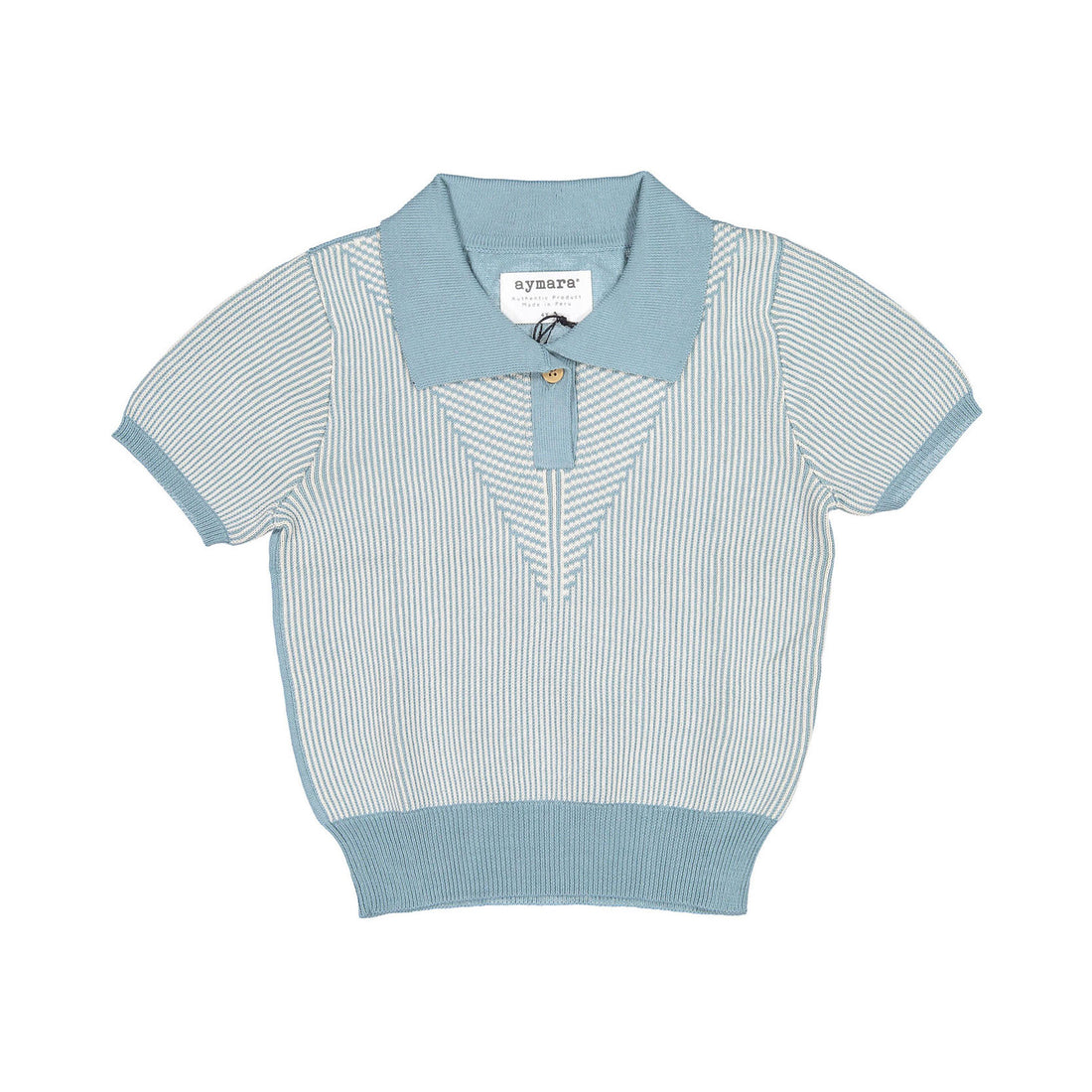 Aymara Petrol Thin Stripe Knit Benita Polo