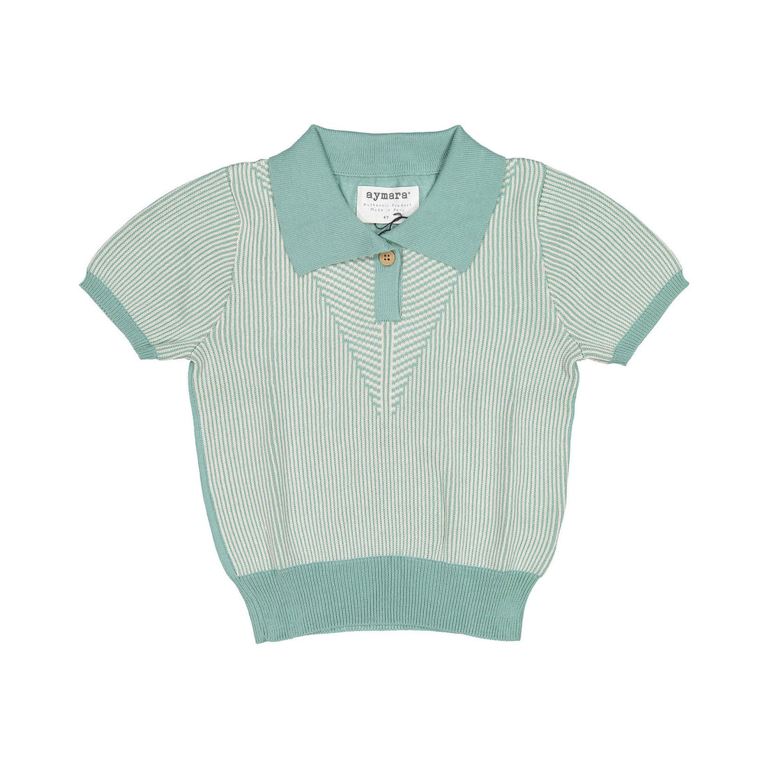Aymara Mint Thin Stripe Knit Benita Polo