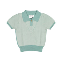 Aymara Mint Thin Stripe Knit Benita Polo