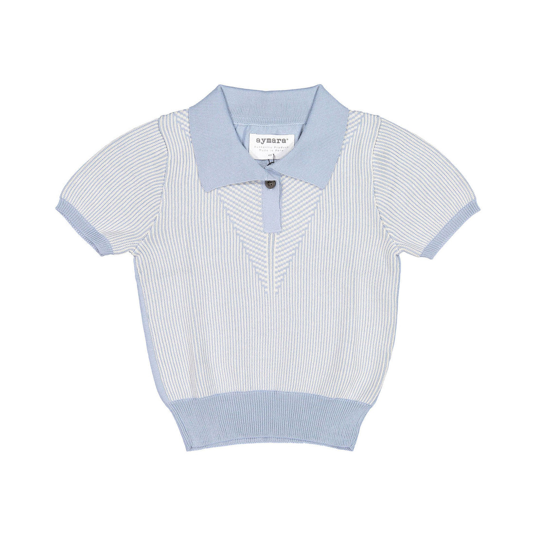 Aymara Sky Thin Stripe Knit Benita Polo