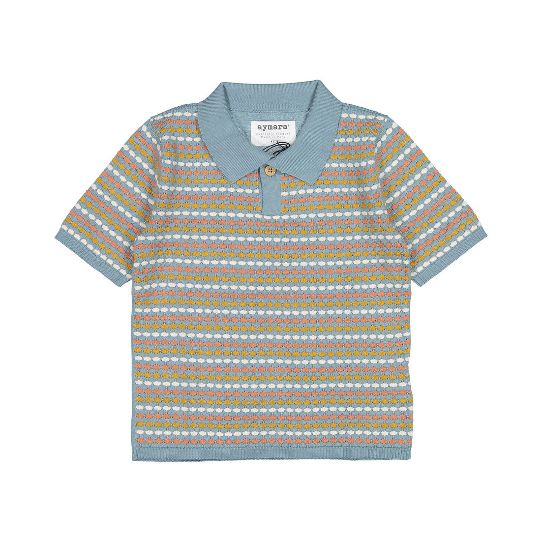 Aymara Petrol Woven Lucas Knit Polo