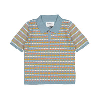 Aymara Petrol Woven Lucas Knit Polo