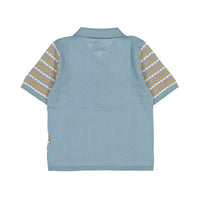 Aymara Petrol Woven Lucas Knit Polo