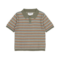 Aymara Olive Woven Lucas Knit Polo