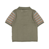 Aymara Olive Woven Lucas Knit Polo