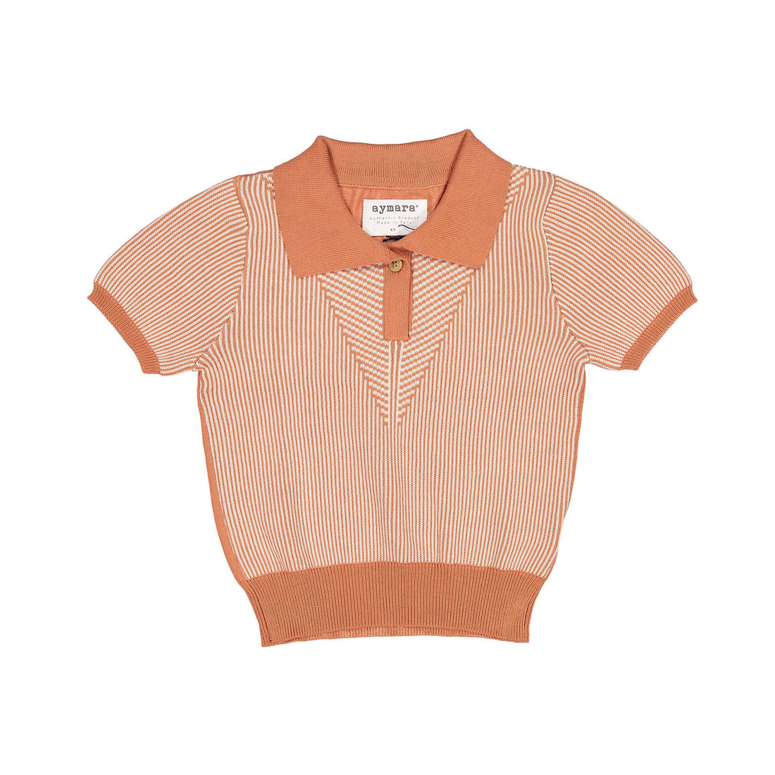 Aymara Copper Thin Stripe Knit Benita Polo