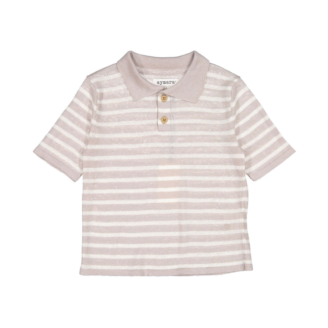 Aymara Beige Stripe Baltazar Linen Polo