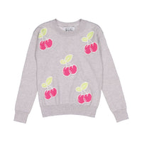Autumn Cashmere Moonlit Crush Cherry Jacquard Drop Shoulder Crew