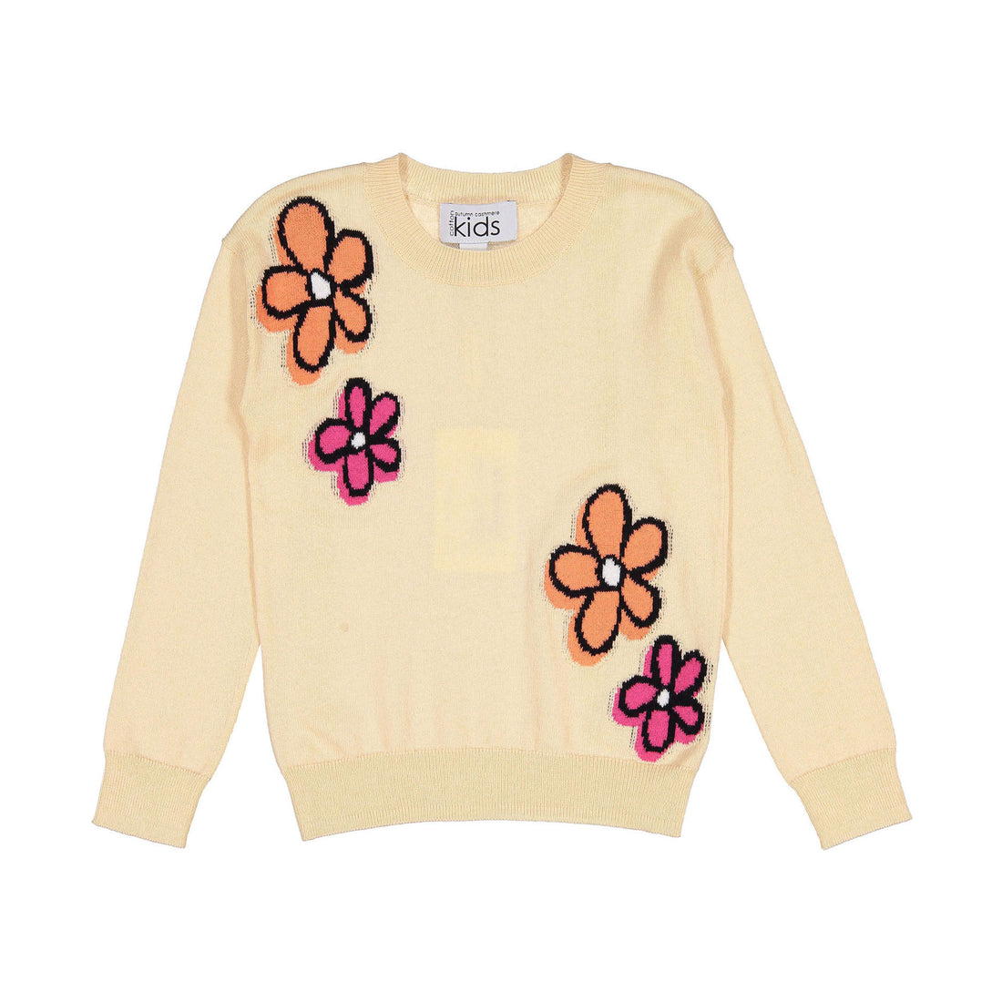 Autumn Cashmere Sand Brights Daisy Jacquard Crew