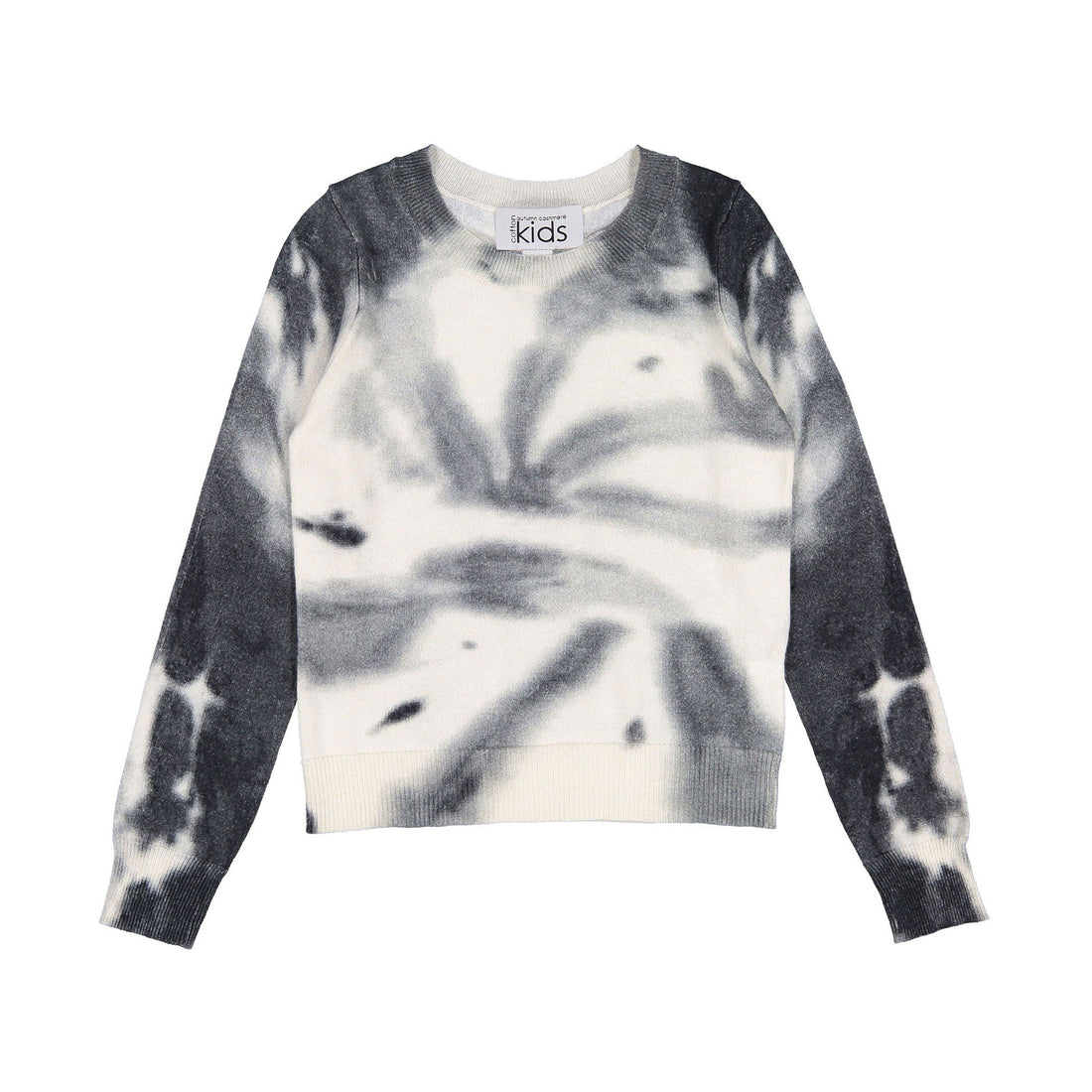 Autumn Cashmere Black Tie Dye Colorblock Crew