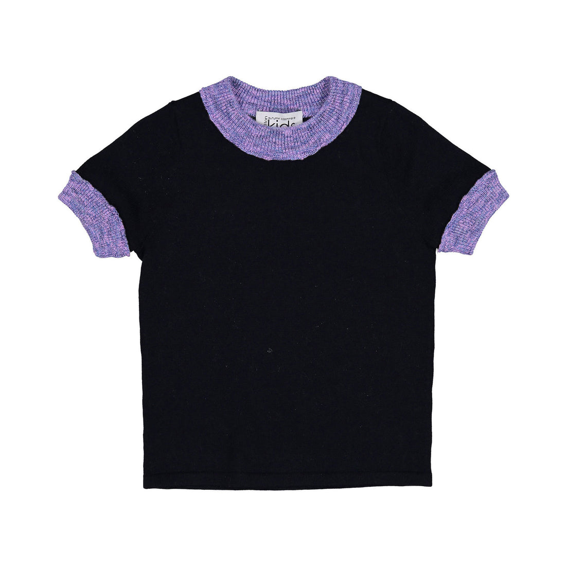 Autumn Cashmere Navy Cotton Candy Multi Media Trim Tee