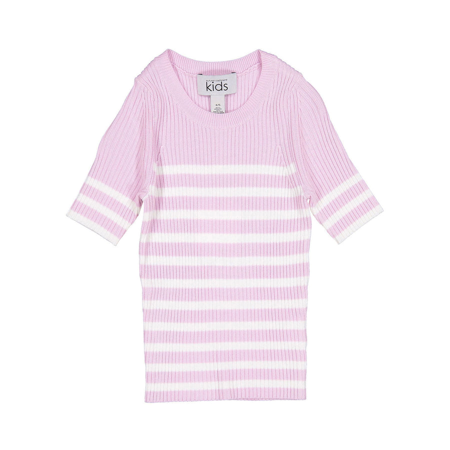 Autumn Cashmere Pink Icing Ribbed Striped Tee