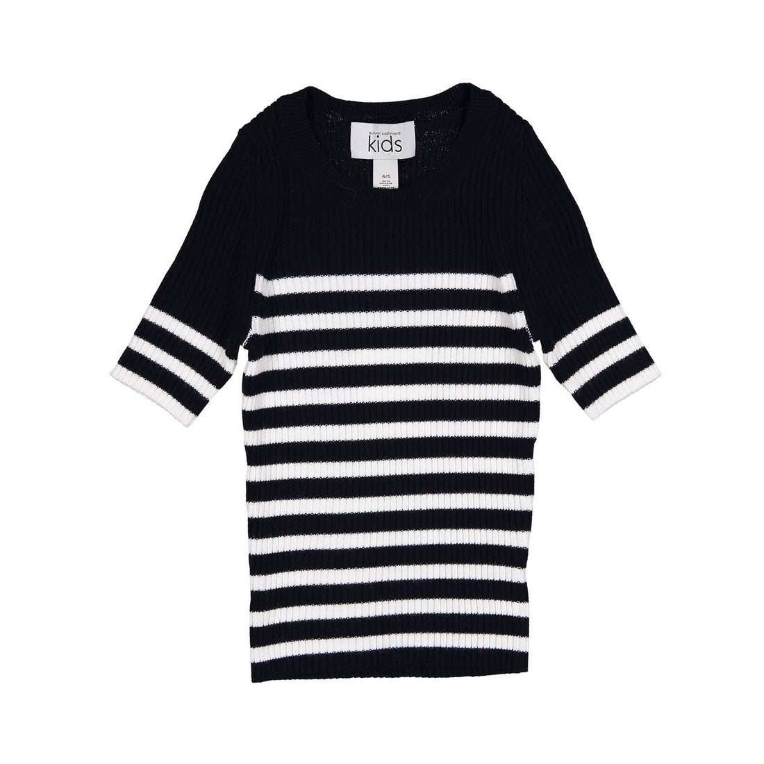 Autumn Cashmere Navy Ribbed Striped Tee