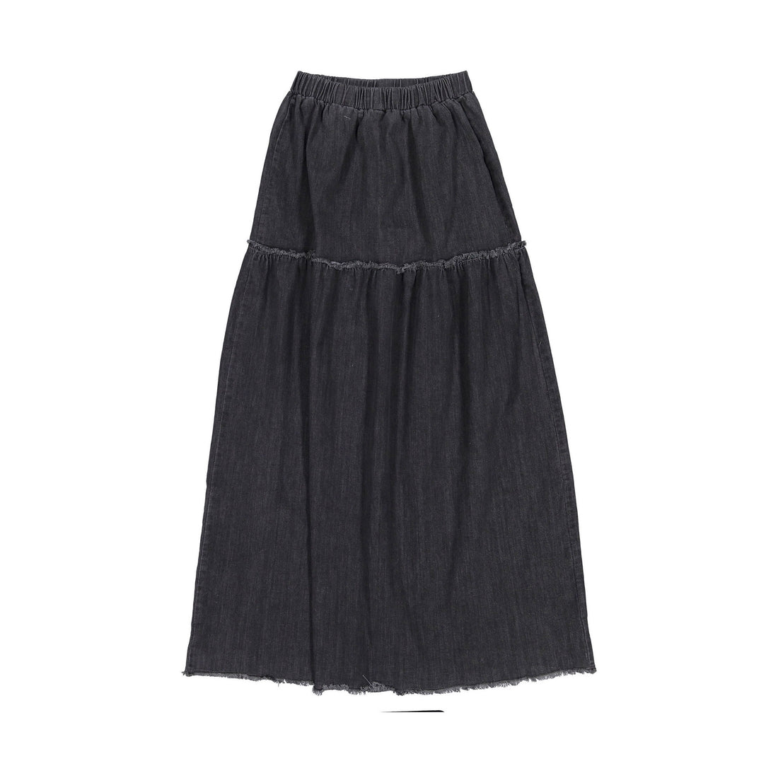FYI Dark Denim Drop Waiste Flair Long Skirt