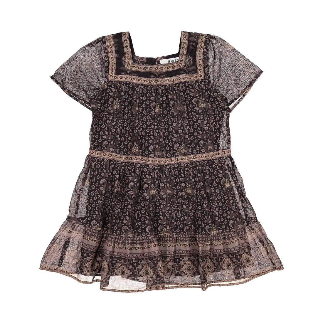 Sea Nadine Chocolate Border Dress