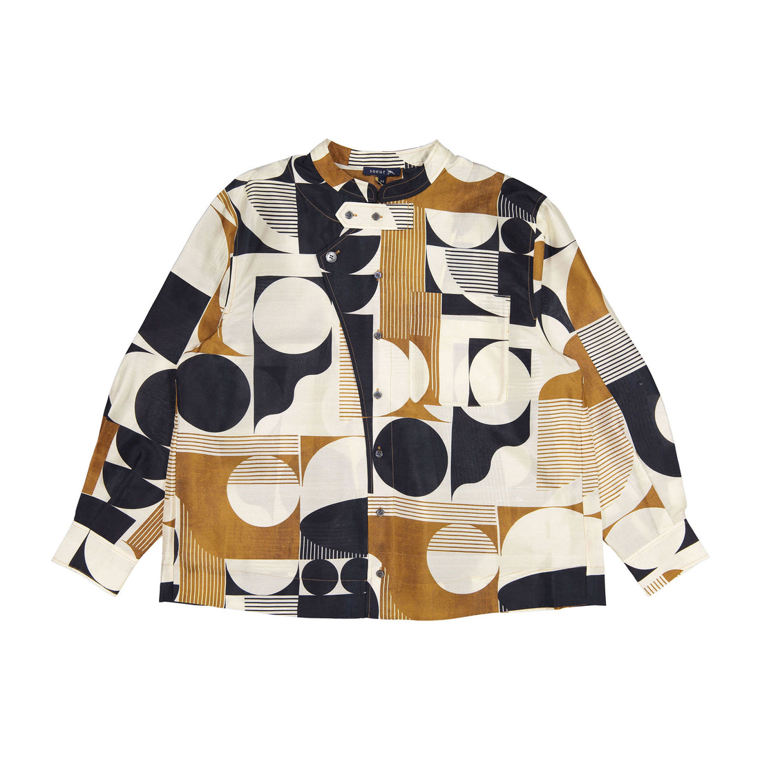 Soeur Maroon/Black Circle Printed Philo Womens Shirt