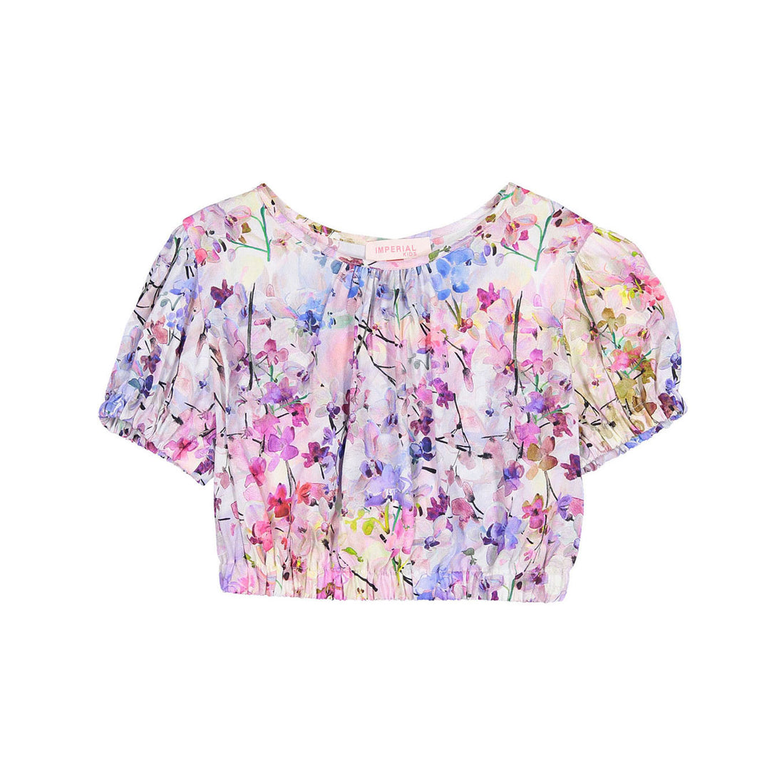 IMPERIAL Blue Liberty Cropped Blouse