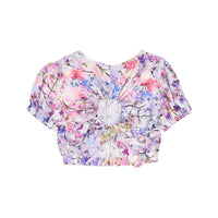 IMPERIAL Blue Liberty Cropped Blouse