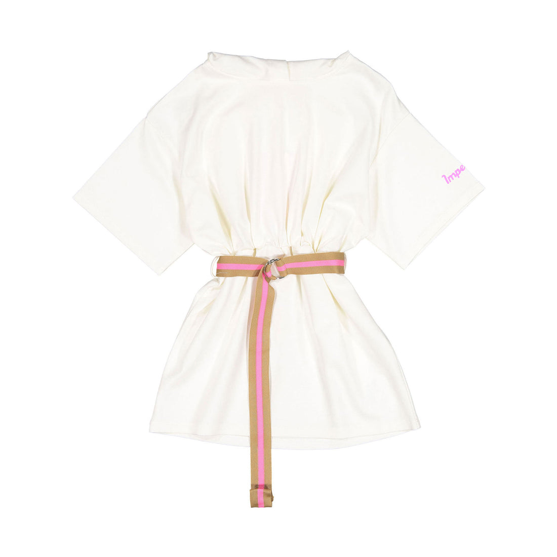 IMPERIAL White Waisted Hooded Dress