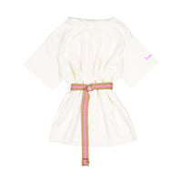 IMPERIAL White Waisted Hooded Dress