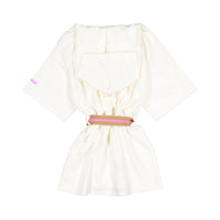 IMPERIAL White Waisted Hooded Dress
