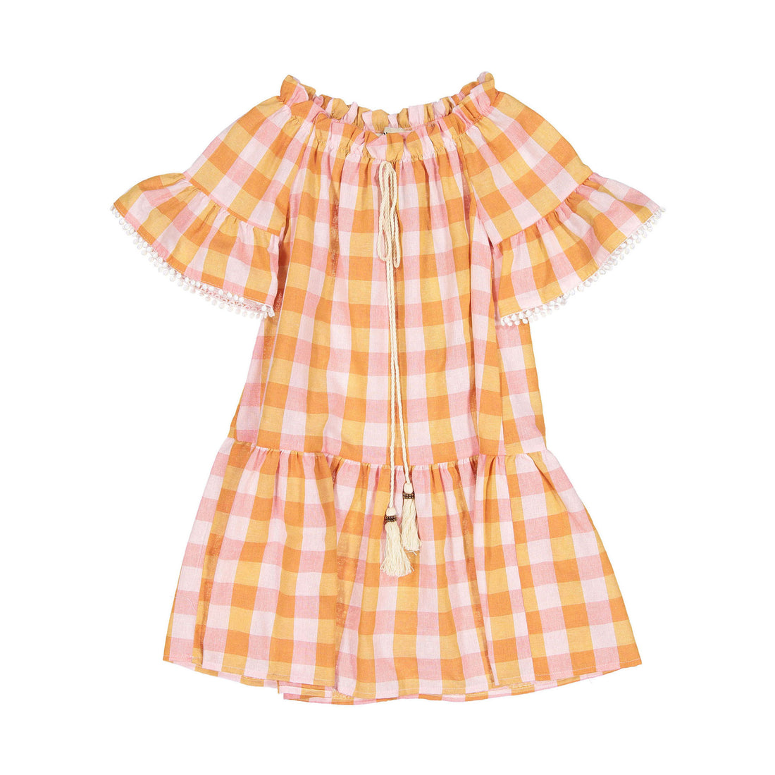 Dixie Orange Gingham Dropwaist Dress
