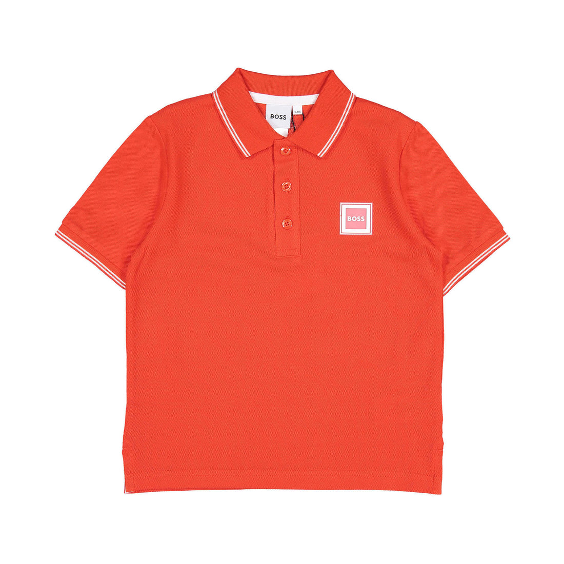 Hugo Boss Bright Red Transparent Badge On Chest Polo