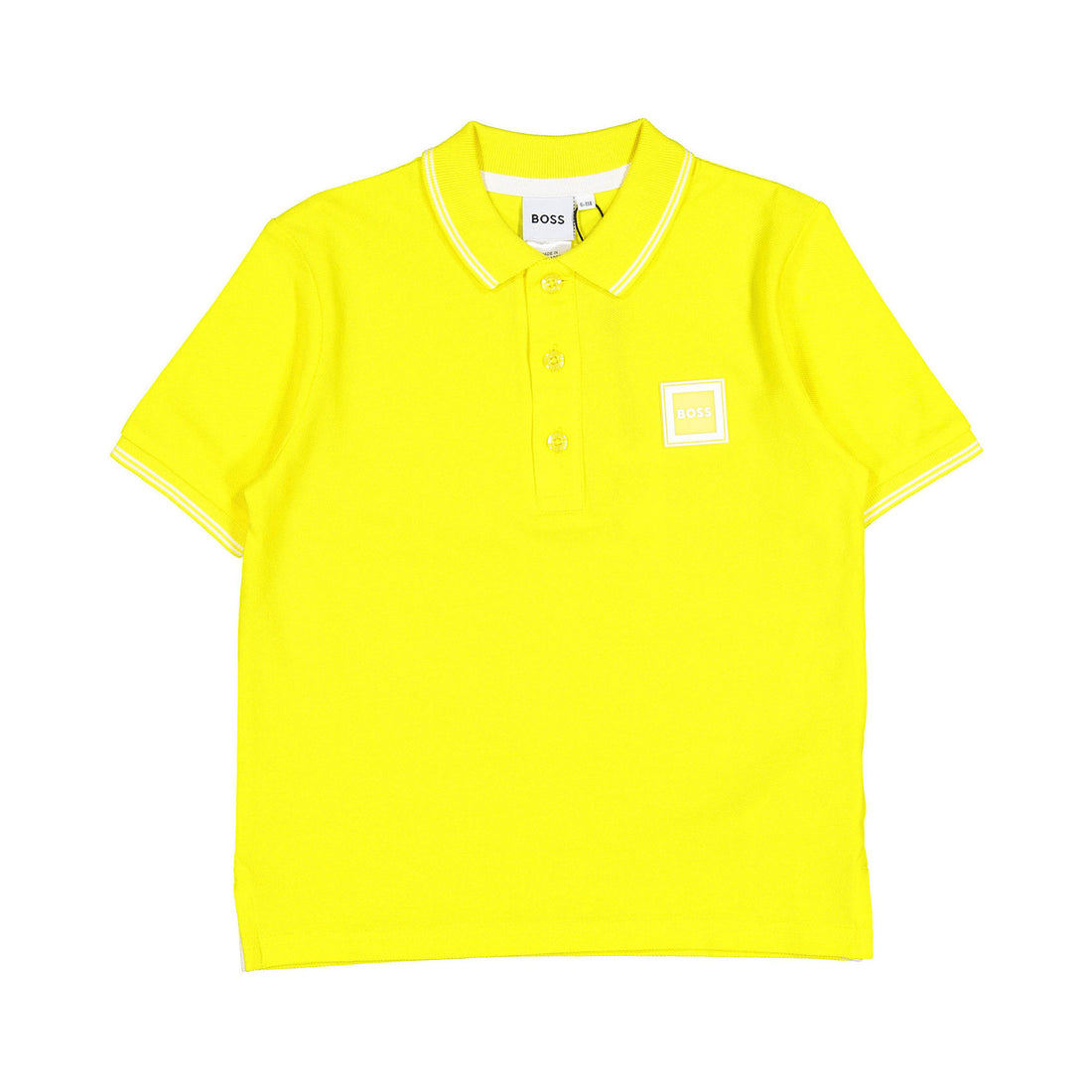 Hugo Boss Yellow Transparent Badge On Chest Polo