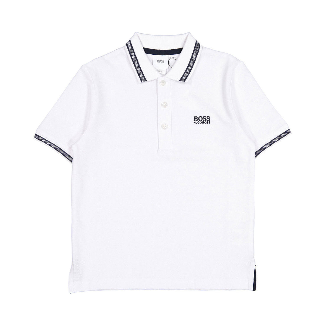 Hugo Boss White Embroidered Logo On Chest Polo