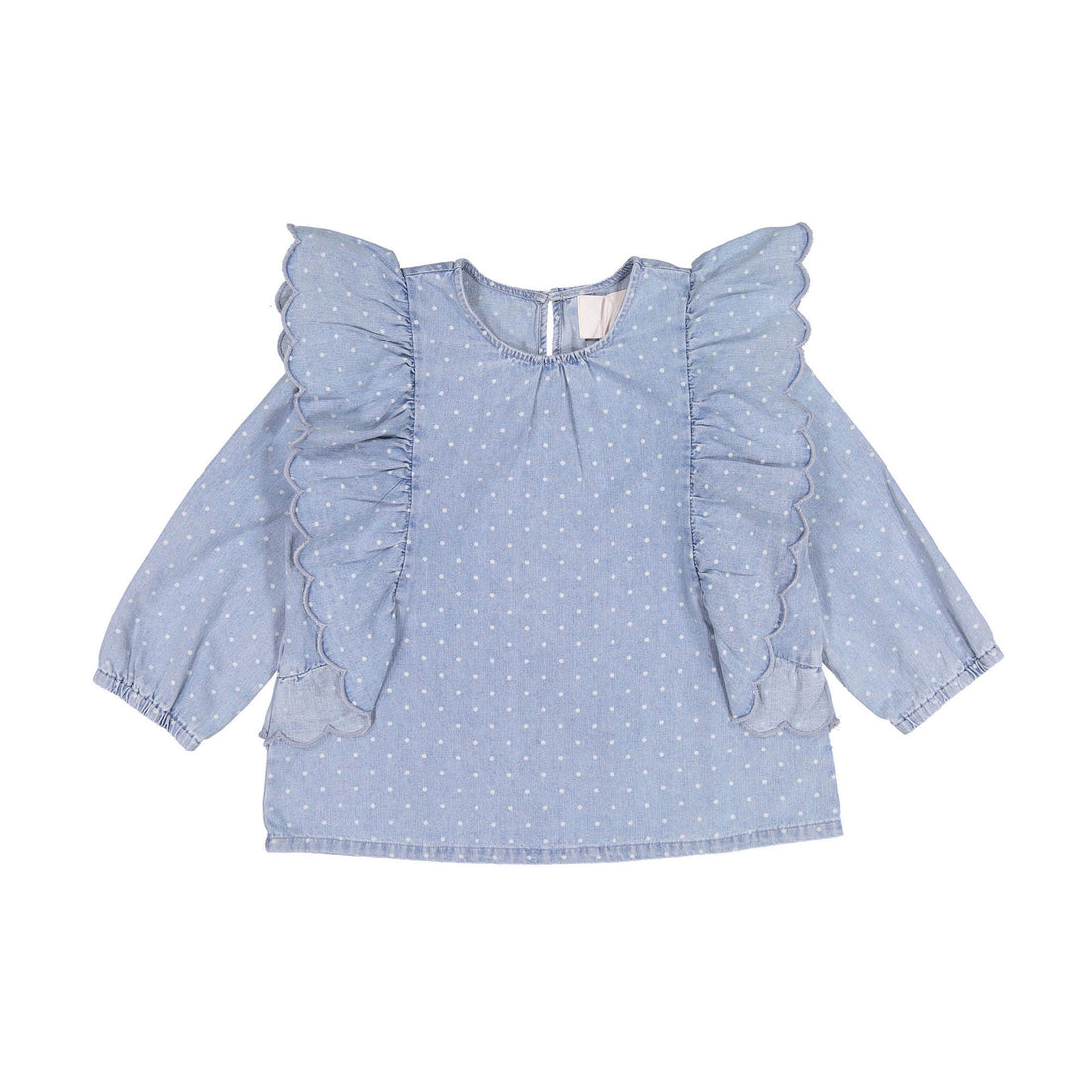 Steph 3/4 Sleeve Spotty Chambray Blouse