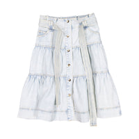 Steph Denim Tiered Belt Tie Skirt