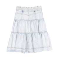 Steph Denim Tiered Belt Tie Skirt