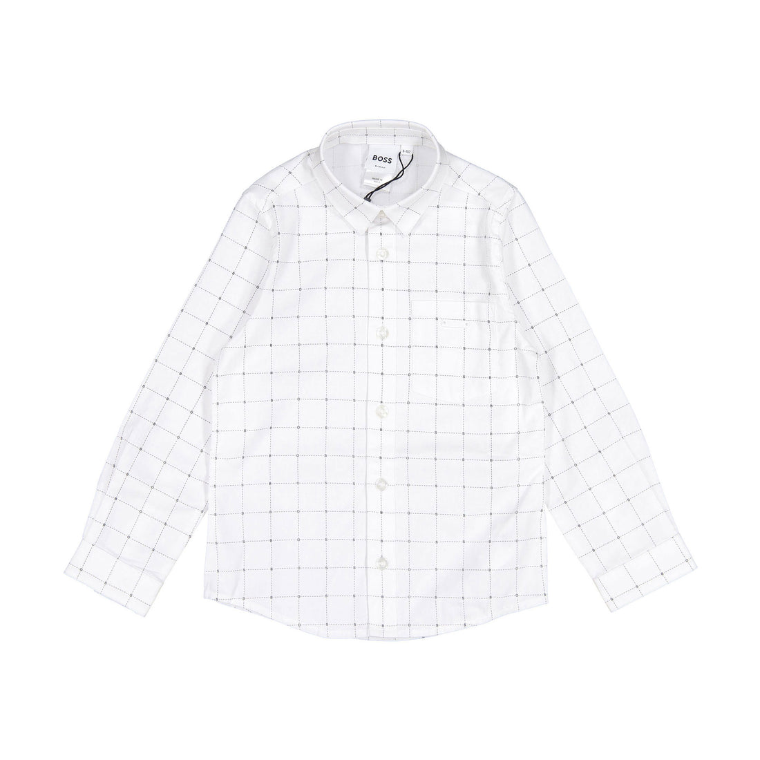 Hugo Boss White Print Allover Dobby Shirt