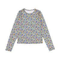 Ava and Lu Blue Floral Print Top
