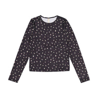 Ava and Lu Black Floral Print Top