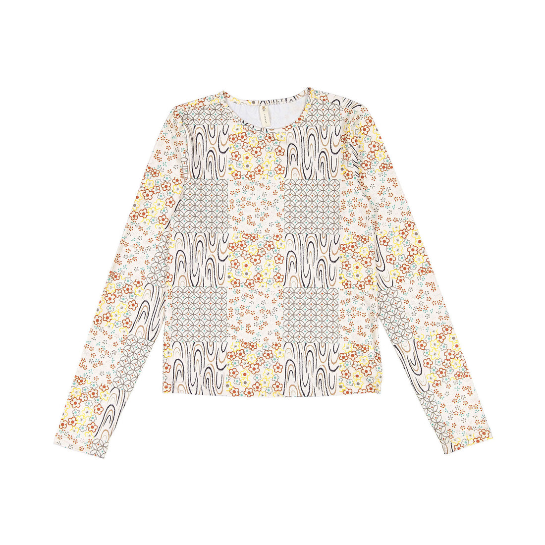 Ava and Lu Cream Flower Print Top