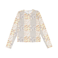 Ava and Lu Cream Flower Print Top