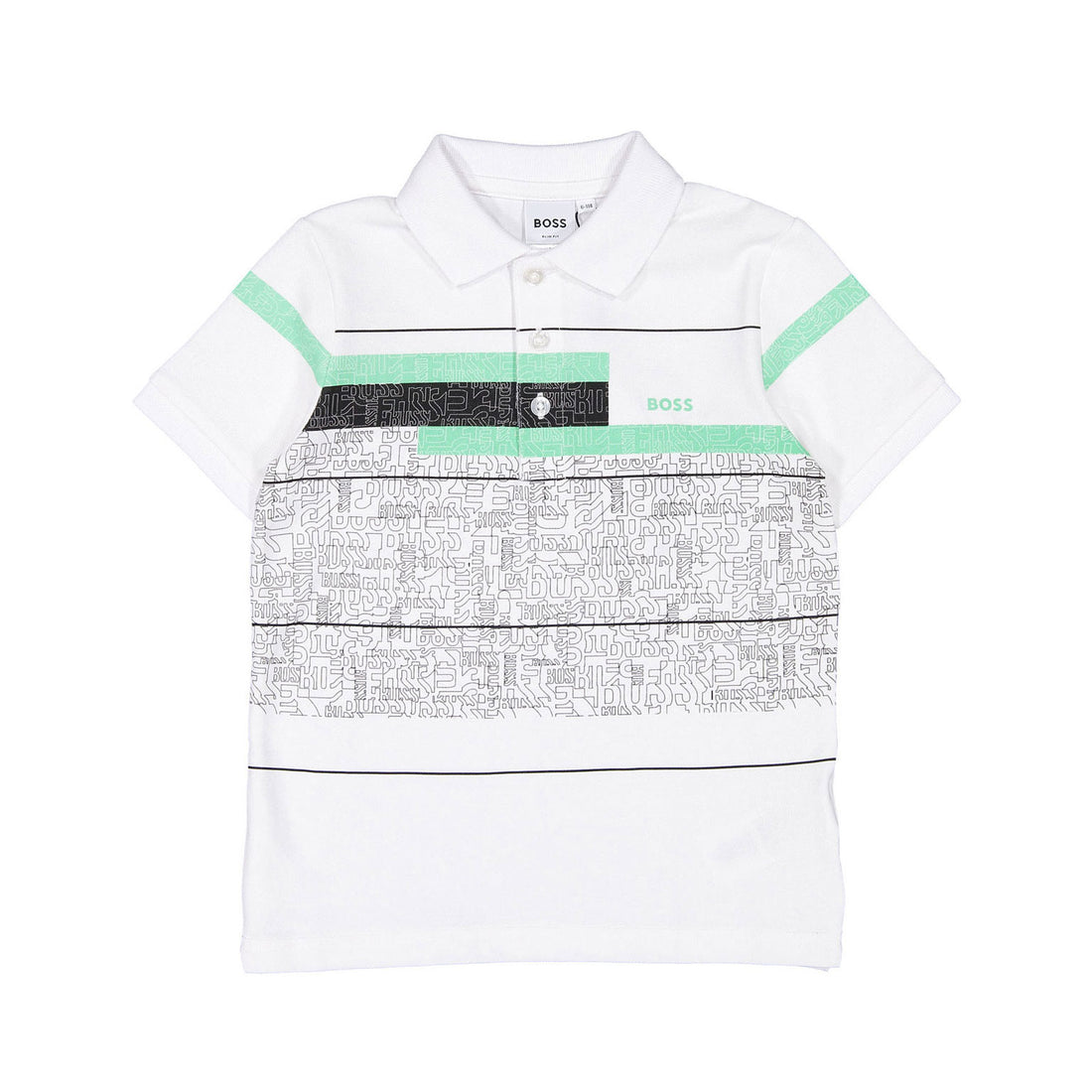 Hugo Boss White Branded Stripe Polo