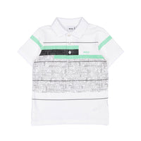 Hugo Boss White Branded Stripe Polo