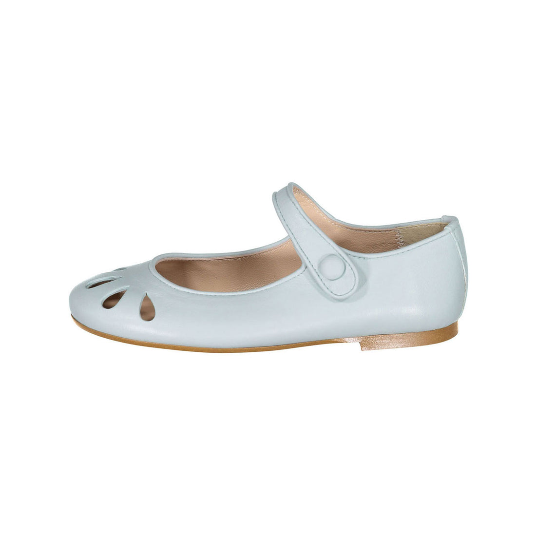 Papanatas Mint Leather Petal Mary Janes