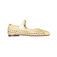 Papanatas Pale Yellow Openwork Mary Janes