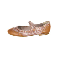 Papanatas Toffee Herringbone Wingtip Mary Janes
