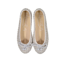 Papanatas Silver Woven Ballet Flats