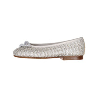 Papanatas Silver Woven Ballet Flats