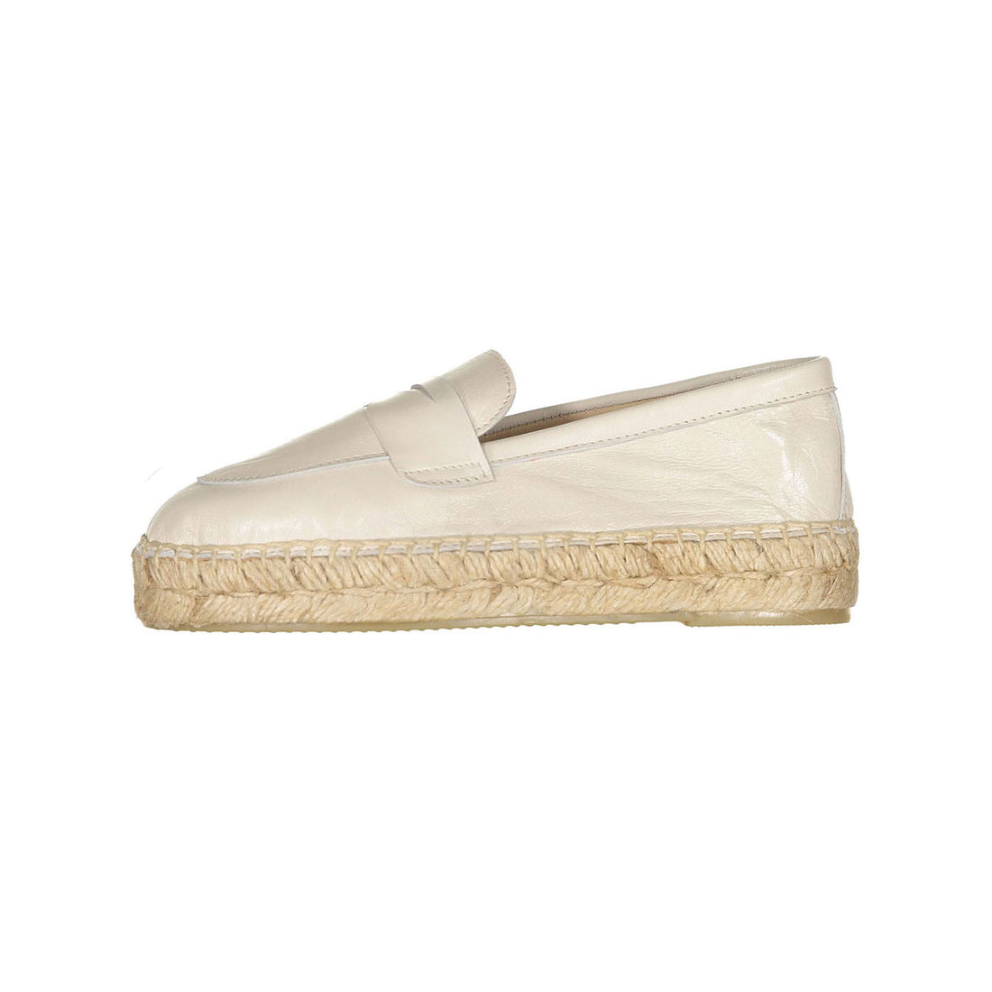 Papanatas Beige Leather Espadrilles