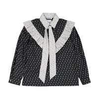 Batsheva Black Speckled Floral Carol Women's Blouse
