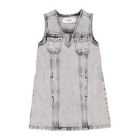 Les Coyotes De Paris Pebble Gray Sleeveless Denim Dress